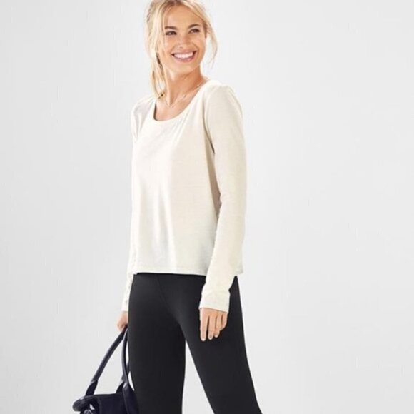 Fabletics Laurel Long Sleeve Glitter Athletic Top - Picture 1 of 8